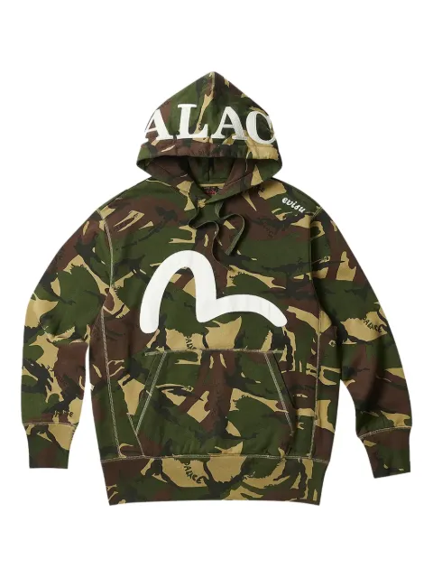 Palace x Evisu Seagull hoodie Green P0039