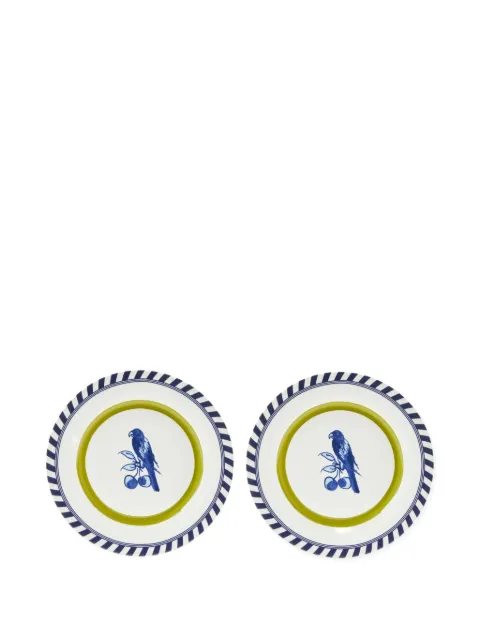 POLSPOTTEN striped edge decorative plates Blue 230400673