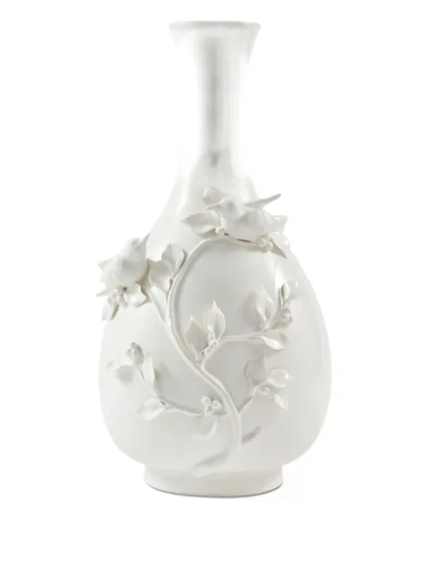 POLSPOTTEN bird-adorned porcelain vase Blue 240205136