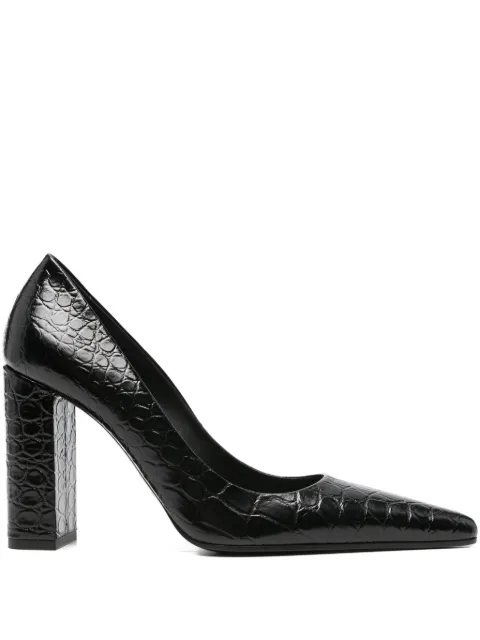 Alaïa crocodile-embossed point-toe pumps Black AA3E1015I053