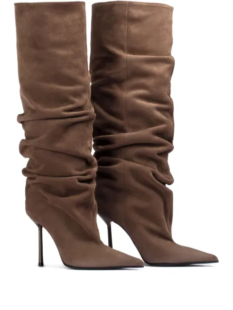 Le Silla 100mm Bella suede boots Brown 4196E090BXPPPOW