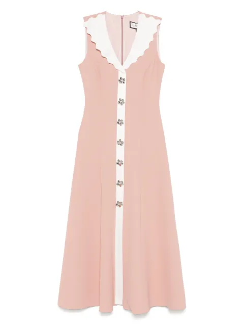 NISSA scallop-collar midi dress Pink RC15841