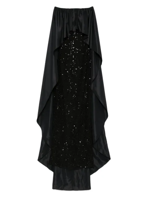 NISSA cape lace gown Black RRS15998