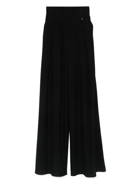 NISSA gathered-detailing pants Black P12924BLACK