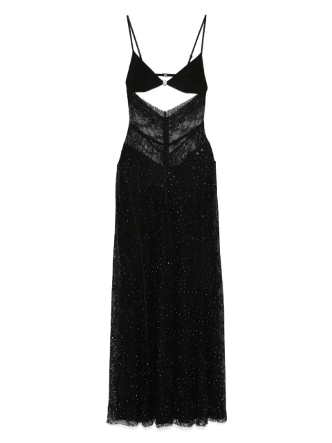 NISSA rhinestone-embellished dress Black RRS16001