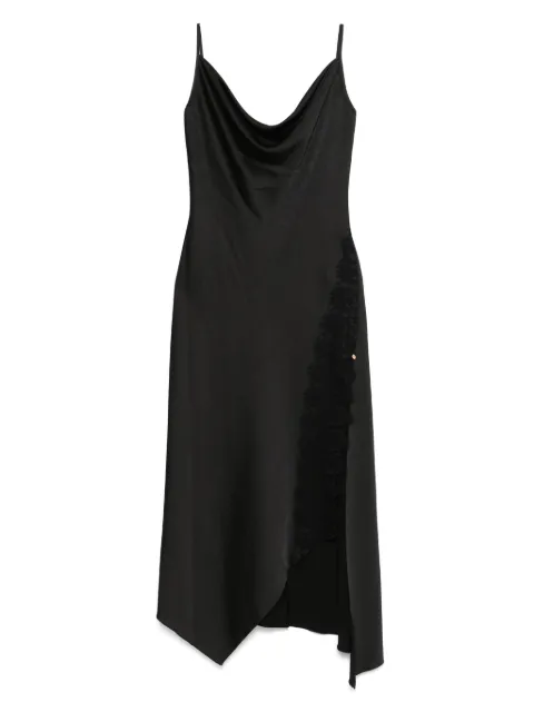 NISSA spaghetti-straps satin dress Black RS13216