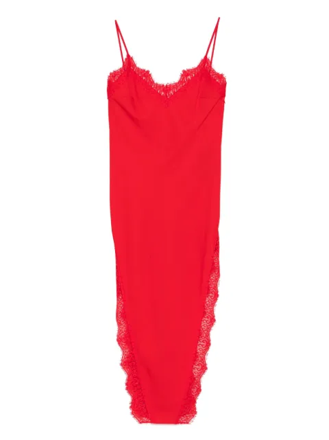 NISSA side-slits slip dress Red RS16245RED