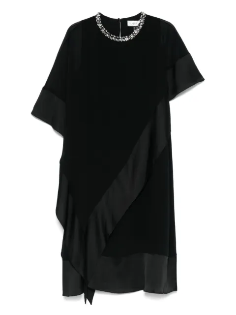 NISSA rhinestone-collar dress Black RS15918