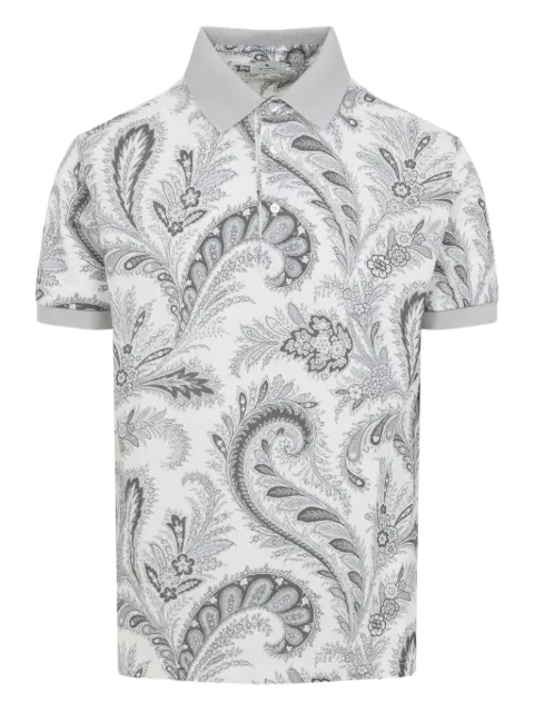 ETRO floral paisley cotton polo shirt Grey MRMD0004AK930