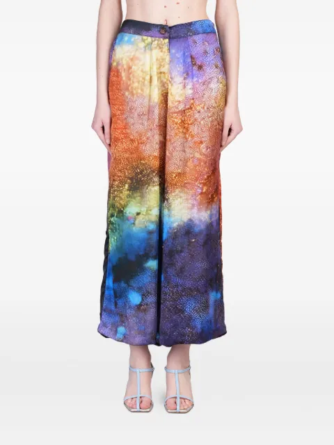 YAVI abstract-print trousers Blue YC18P07