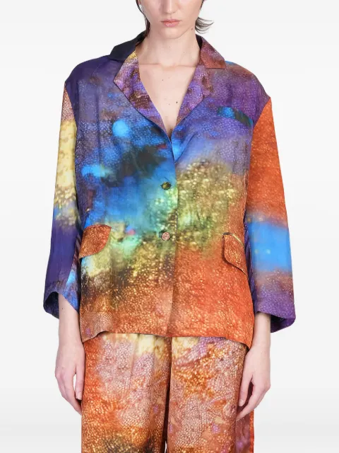 YAVI abstract-print blazer Blue YC18JKT26