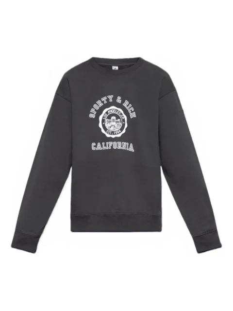 Sporty & Rich graphic crew neck top Black ST071622508BA02