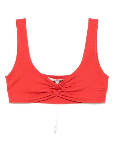 MANURÍ gathered cropped top Red MRSS25TP9CHVI21