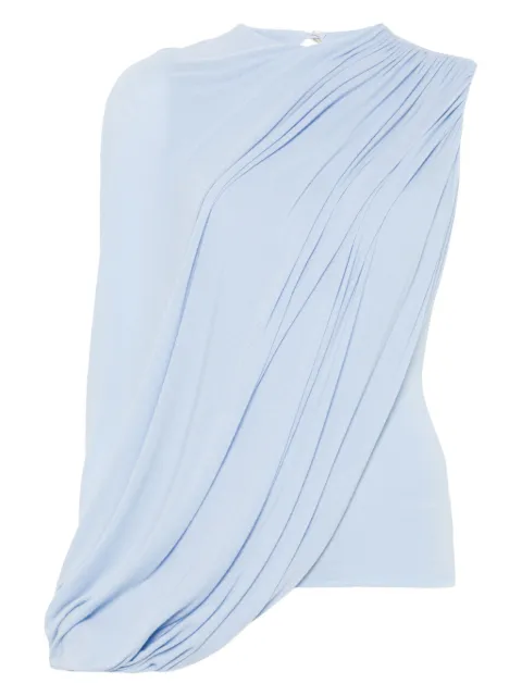 MANURÍ draped blouse Blue MRFW25BL9CH04