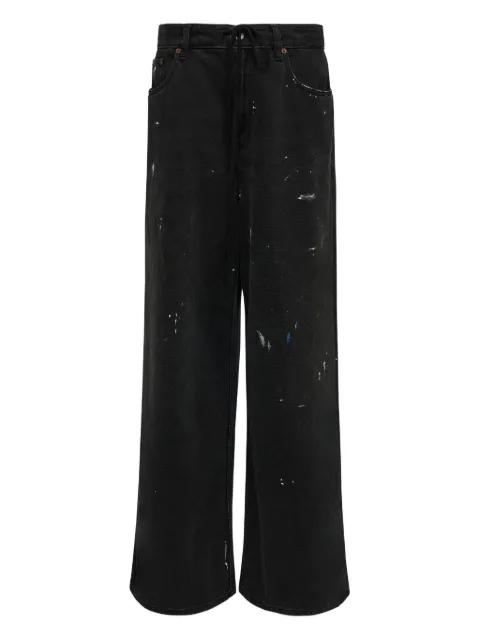 MM6 Maison Margiela paint-splatter wide-leg jeans Black S52LA0262M30011