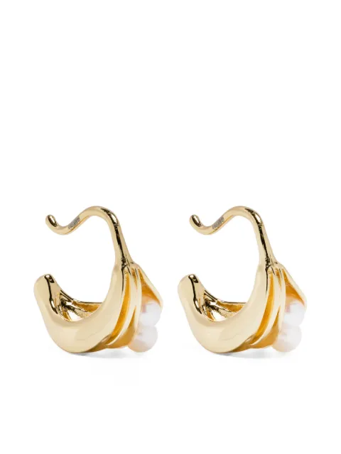 Ryenn's Eyes x Quentin Jones freshwater pearl folded hoop earrings Gold 8122145