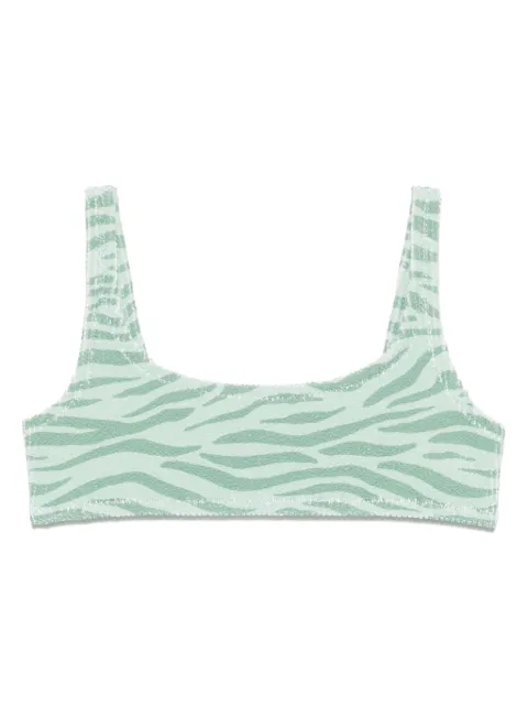 MC2 Saint Barth zebra-print bikini top Green NAO0012