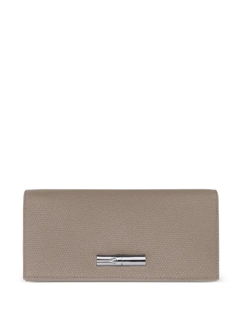 Longchamp Roseau foldover leather wallet Grey 30050HFP266
