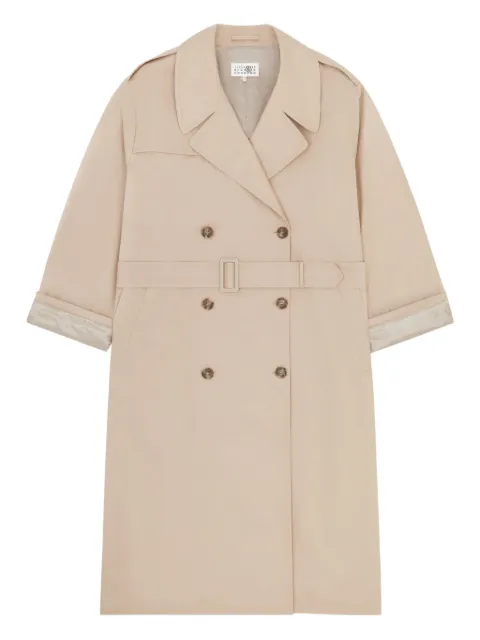 MM6 Maison Margiela double-breasted belted trench coat Neutrals S52AH0081M35368