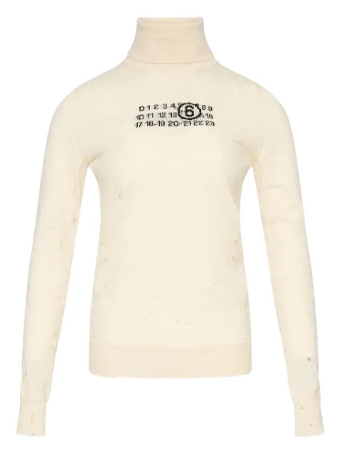 MM6 Maison Margiela Numbers-motif sweater Neutrals S52HA0299M13134