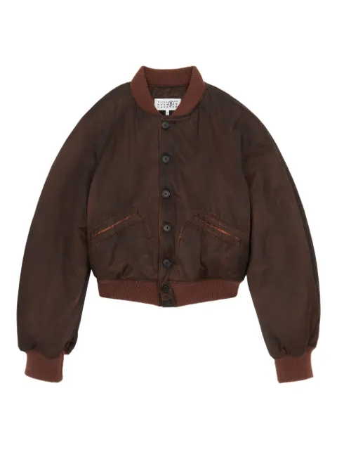 MM6 Maison Margiela button-up bomber jacket Brown S52AM0324M35452