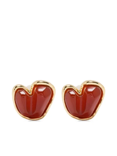 Ryenn's Eyes Carnelian Heart stud earrings Gold 8112110