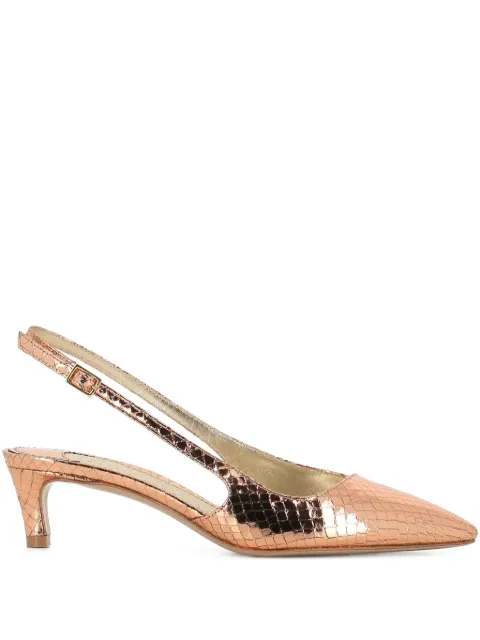 Antonio Barbato Maestri Veneziani 40mm metallic crocodile-embossed slingback pumps Gold 564946340