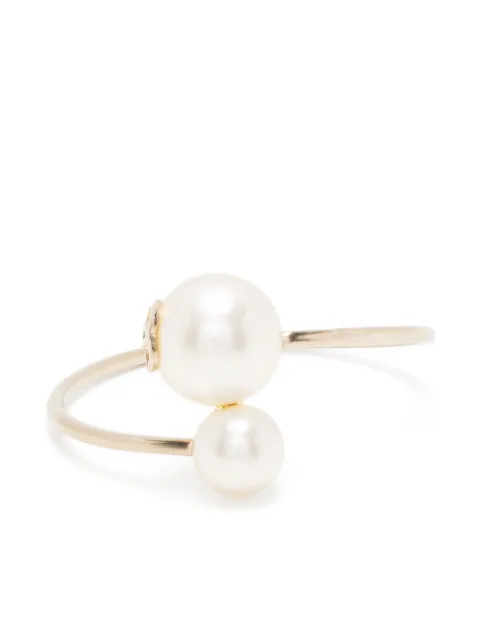 CHANEL Pre-Owned 2016 double faux-pearl bangle White DPBON8573