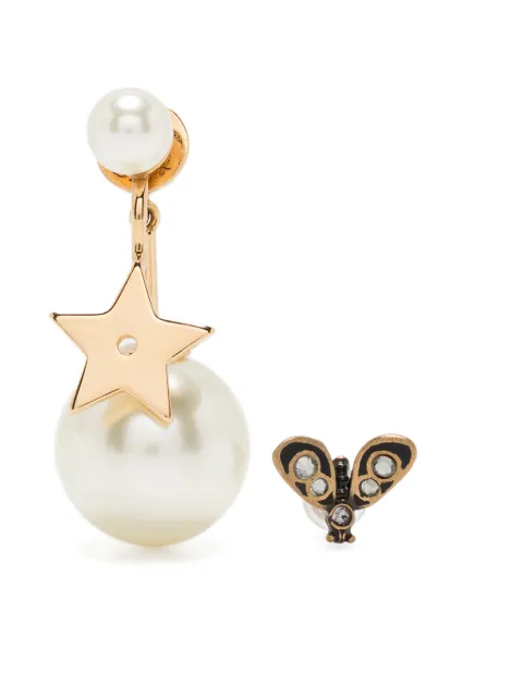 Christian Dior Pre-Owned star bee earrings White DPBON8570
