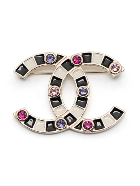 CHANEL Pre-Owned CC logo brooch Black DPBON8577