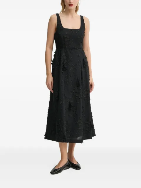 MUNTHE floral-embroidered A-line maxi dress Black 251134825125