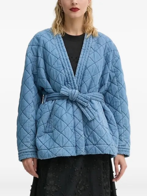 MUNTHE quilted belted denim jacket Blue 251153425108