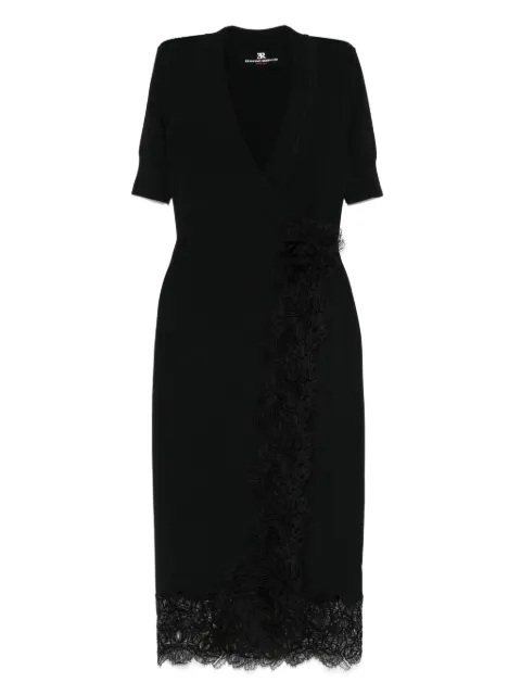 Ermanno Scervino lace-embellished wrap dress Black D465Q303APIKT