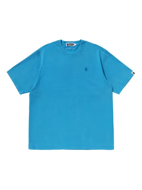 A BATHING APE® logo-patch cotton T-shirt Blue 001CSL301302M