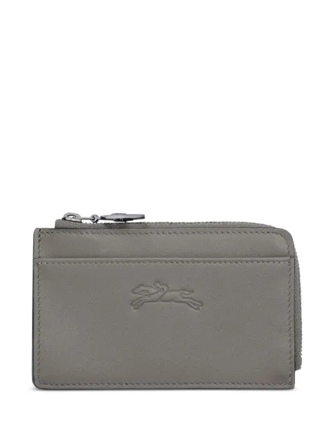 Longchamp Le Pliage textured leather cardholder Grey 30048987P55