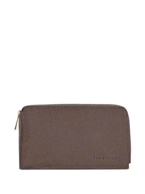 Longchamp Le Foulonné leather zip pouch Brown 30051021215