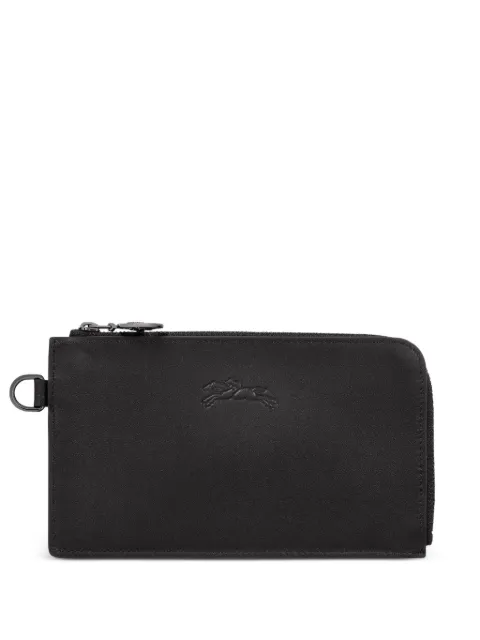 Longchamp Le Pliage zippered leather wallet Black 30051987001