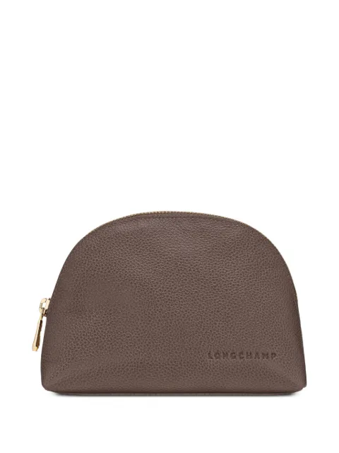 Longchamp Le Foulonné logo-debossed make up bag Brown 30056021215