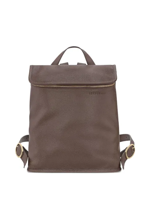Longchamp Le Foulonné M leather backpack Brown 10195021215