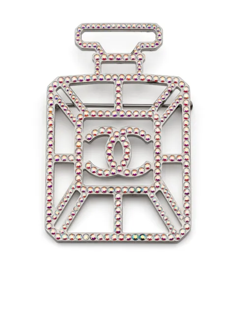 CHANEL Pre-Owned CC logo perfume brooch Pink DPBON8579