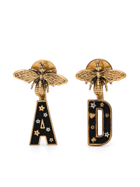 Christian Dior Pre-Owned "A" and "D" bee earrings Gold DPBON8567