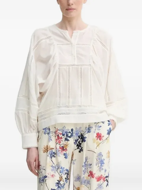 MUNTHE lace-insert puff-sleeve top White 251100125129