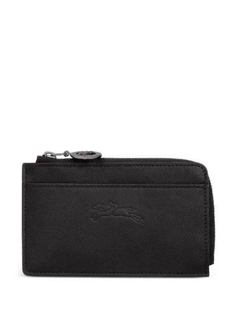 Longchamp Le Pliage embossed leather cardholder Black 30048987001