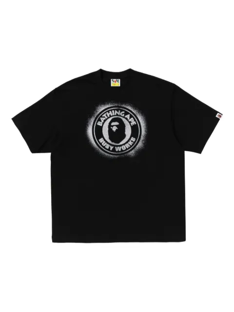 A BATHING APE® graphic-logo T-shirt Black 001TEL301321M
