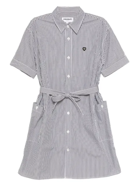 CHOCOOLATE striped-print dress Black B1XDSL9011XU