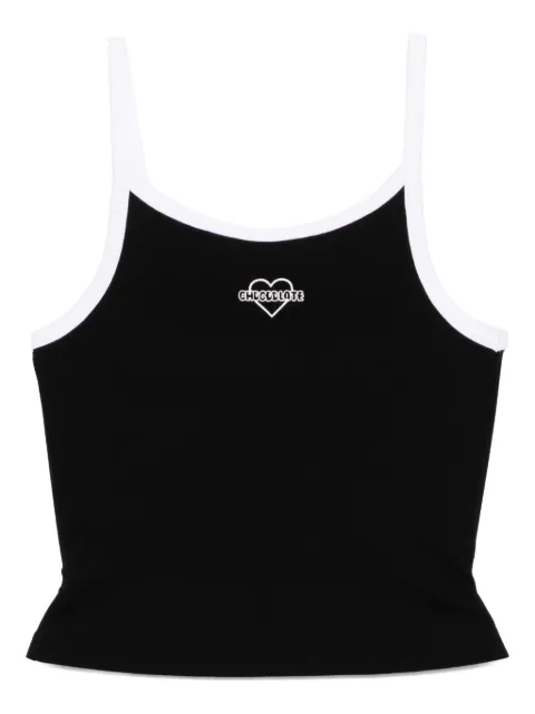 CHOCOOLATE logo-embroidered tank top Black VTL1957XU