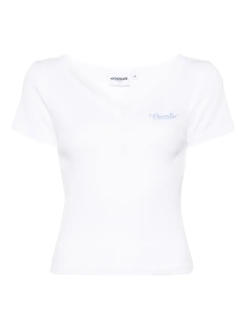 CHOCOOLATE logo-embroidered T-shirt White TEL1942XU