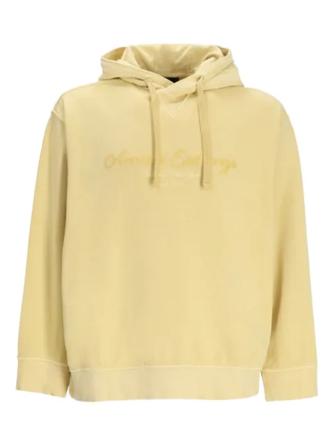 Armani Exchange logo-embroidered hoodie Yellow XM000507AF13050