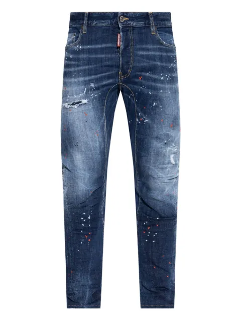 DSQUARED2 medium red spots wash Tidy Biker jeans Blue S74LB1735S30664