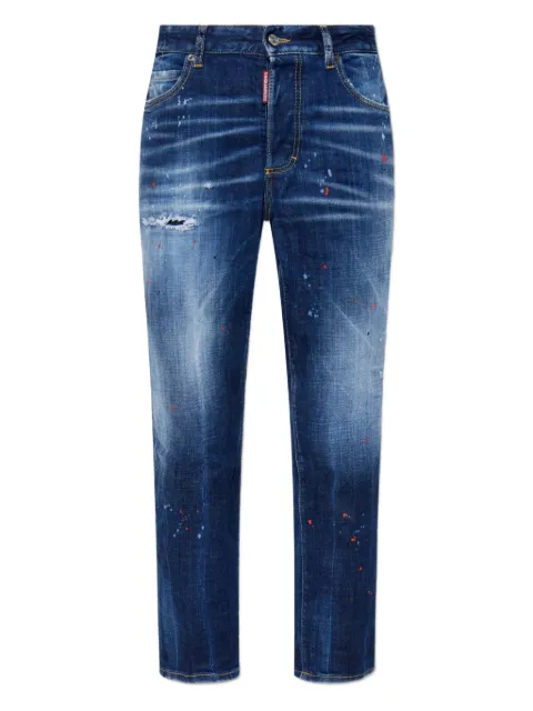 DSQUARED2 Boston logo-patch distressed jeans Blue S75LB1062S30664